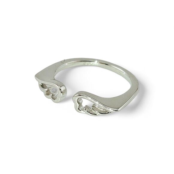 Sterling Silver 925 Angel Wings Ring - Picture 4 of 5